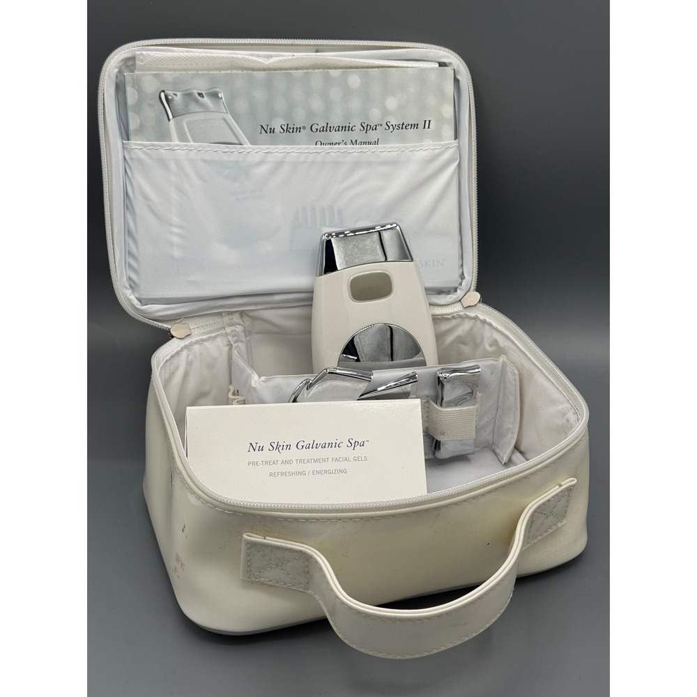 Nu Skin Galvanic Spa System II Facial Device Kit with Case and Manual White